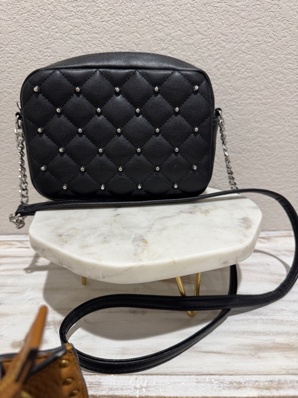 Rebecca Minkoff Black Quilted Studded Crossbody Bag